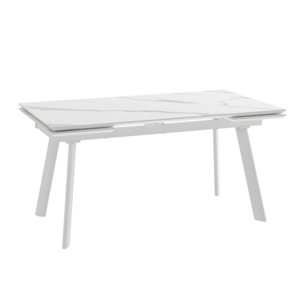 Стол MILANA FOUR-160, раздвижной 160(40+40)x90, CALAKATTA ST CER/БЕЛЫЙ